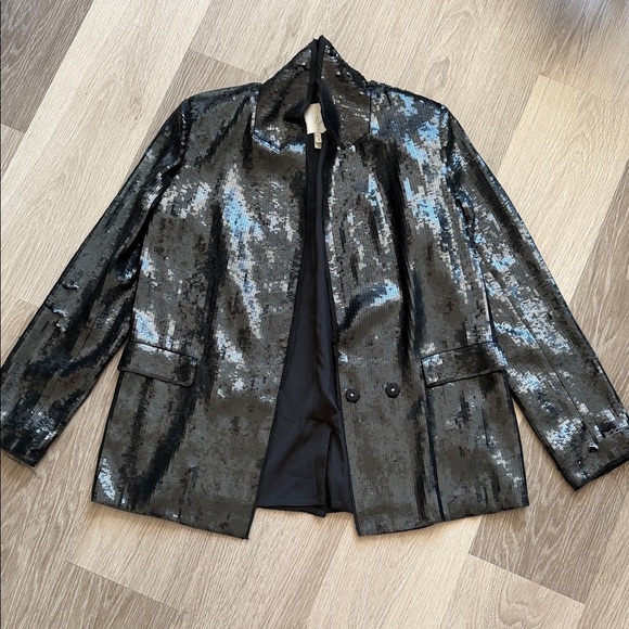 Joie Jackets & Blazers - Joie Diandra Caviar Sequin Tuxedo Jacket